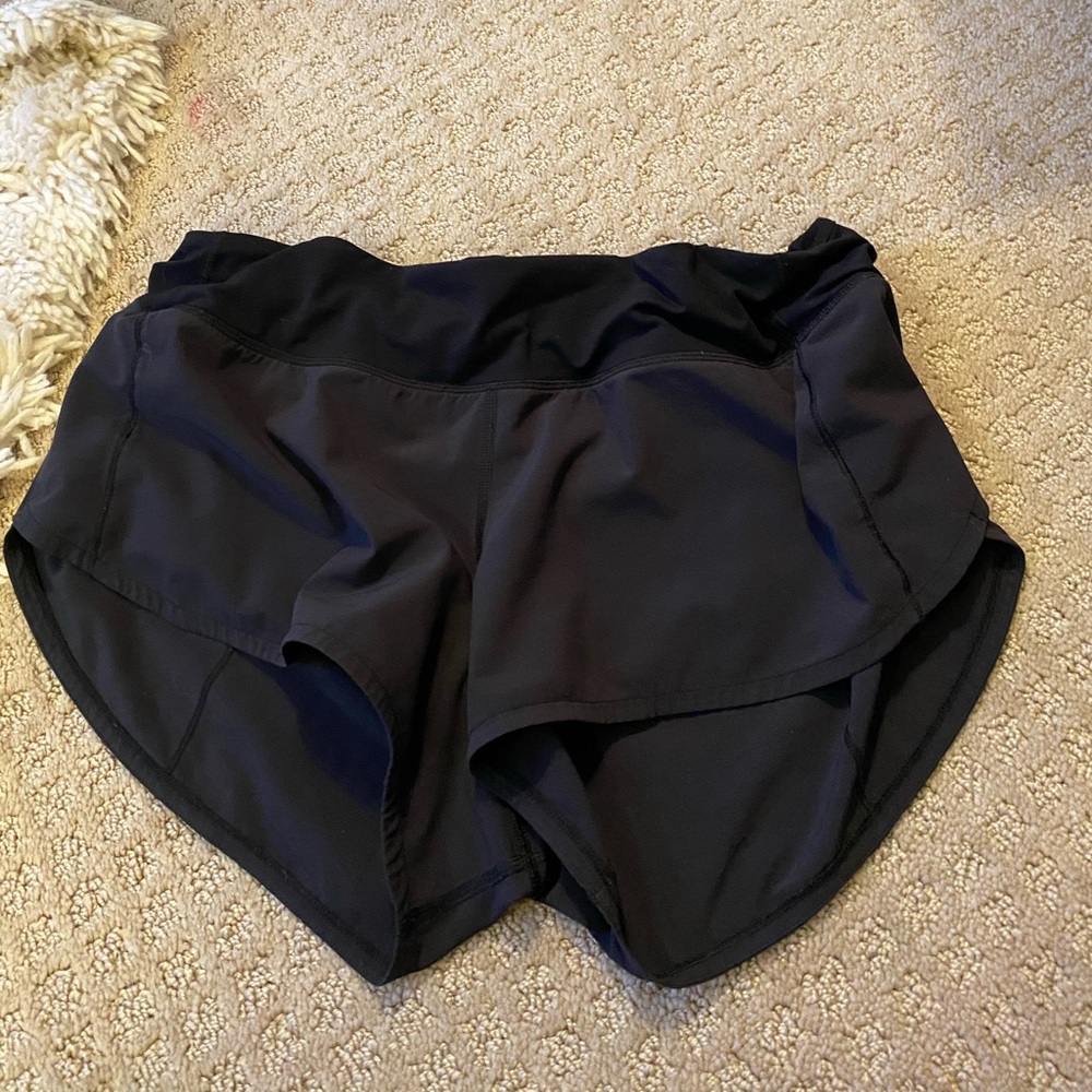 Black lululemon speed up shorts